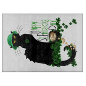 Lucky Le Chat Noir St. Patrick's Day Schneidebrett (Vorderseite)