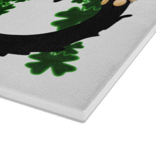 Lucky Le Chat Noir St. Patrick's Day Schneidebrett (Ecke)