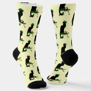 Lucky Le Chat Noir St. Patrick's Day Socken