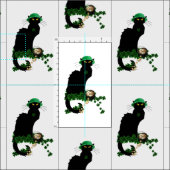 Lucky Le Chat Noir St. Patrick's Day Stoff (Kachel)
