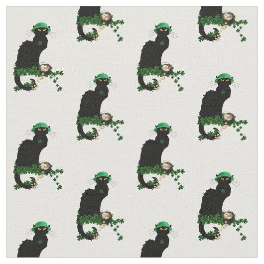 Lucky Le Chat Noir St. Patrick's Day Stoff (Nahaufnahme)