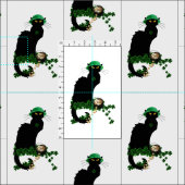 Lucky Le Chat Noir St. Patrick's Day Stoff (Kachel)