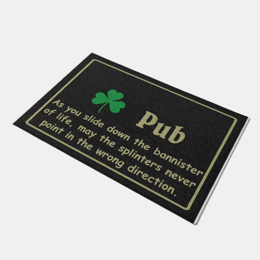 Lucky Leaf Doormat, einfache Quotes Mat Fußmatte (Schrägansicht)