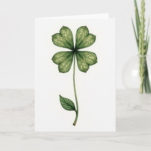 Lucky Leaf Greenery Art Karte (Vorderseite)