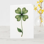 Lucky Leaf Greenery Art Karte (Gelbe Blume)