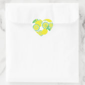 Lucky Lemons Bio Funky Herz-Aufkleber (Tasche)