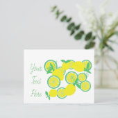 Lucky Lemons Bio Funky Postcard Postkarte (Stehend Vorderseite)