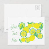 Lucky Lemons Bio Funky Postcard Postkarte (Vorne/Hinten)