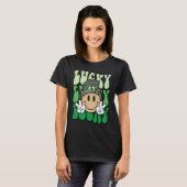 Lucky Leopard Smile Face Meme  St Patricks Day Wom T-Shirt (Vorne ganz)