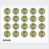 Lucky Leprechaun and Clover Round Sticker Set (Blatt)