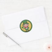 Lucky Leprechaun and Clover Round Sticker Set (Umschlag)