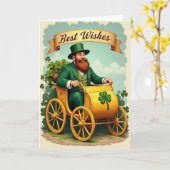 Lucky Leprechaun Best Wishes Card Karte (Gelbe Blume)