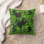 Lucky leprechaun black cat Saint Patrick's Day lum Kissen (Decke)