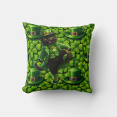 Lucky leprechaun black cat Saint Patrick's Day lum Kissen (Vorderseite)