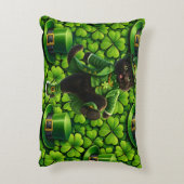 Lucky leprechaun black cat Saint Patrick's Day Pat Dekokissen (Rückseite(Vertikal))
