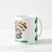 Lucky Leprechaun Cat & Rainbow Kaffeetasse (VorderseiteRechts)