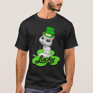 Lucky Leprechaun Cat St Patricks Day Kleeblatt für T-Shirt