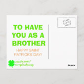 Lucky Leprechaun Custom Saint Patrick's Day Postkarte (Rückseite)