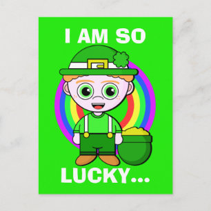 Lucky Leprechaun Custom Saint Patrick's Day Postkarte