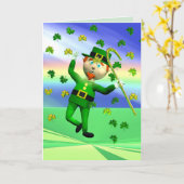 Lucky Leprechaun Dance Karte (Gelbe Blume)