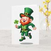 Lucky Leprechaun Four Leaf Clover Card Karte (Gelbe Blume)