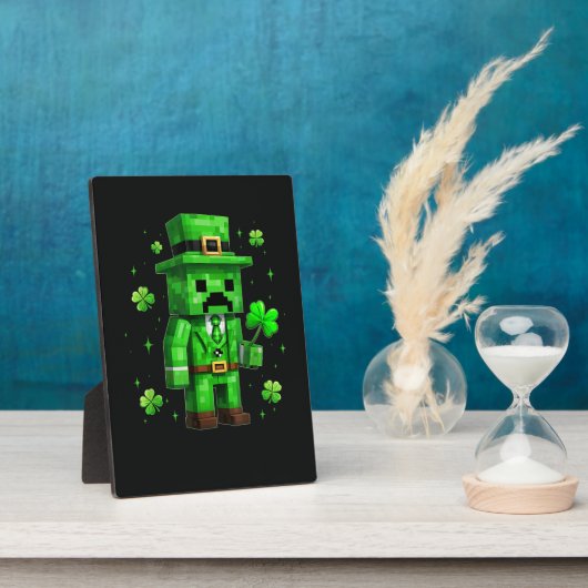 Lucky Leprechaun Funny St Patrick's Day Video Game Fotoplatte (Seite)