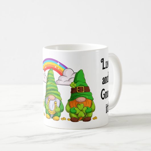 Lucky Leprechaun Gnomes Kaffeetasse (VorderseiteRechts)