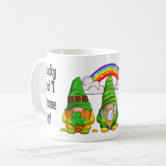 Lucky Leprechaun Gnomes Kaffeetasse (Vorderseite Links)