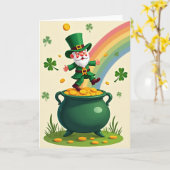 Lucky Leprechaun Gold Coin Card Karte (Gelbe Blume)