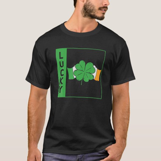 Lucky Leprechaun Irish Clover St Patrick's Day Sha T-Shirt (Vorderseite)