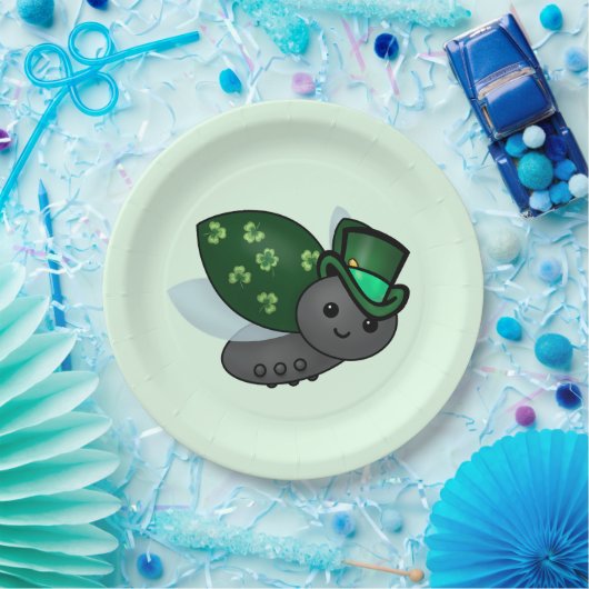 Lucky Leprechaun Ladybug Pappteller (Party)