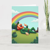 Lucky Leprechaun Laughter Card Karte (Vorderseite)
