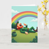 Lucky Leprechaun Laughter Card Karte (Gelbe Blume)