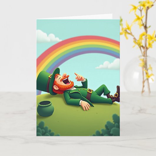 Lucky Leprechaun Laughter Card Karte (Gelbe Blume)
