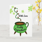 Lucky Leprechaun Love For Partner Card Karte (Gelbe Blume)