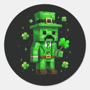 Lucky Leprechaun Lustiger St Patrick's Day Videosp Runder Aufkleber