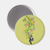 Lucky Leprechaun mit Kleeblättern Magnet (Vorderseite/Rückseite)