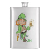 Lucky Leprechaun Personalisiert Flask Flachmann (Vorderseite)