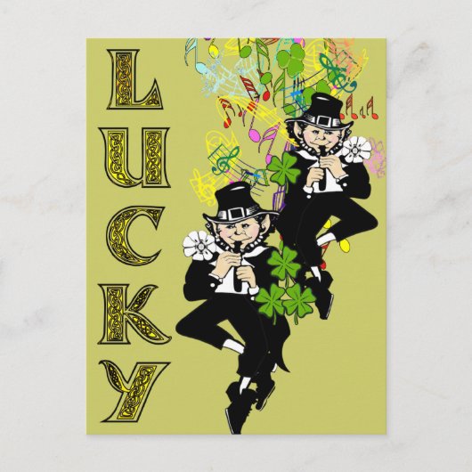 Lucky Leprechaun Postkarte (Vorderseite)