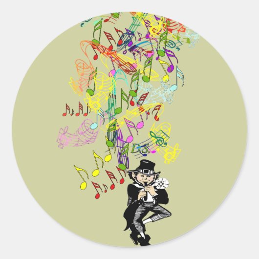 Lucky Leprechaun Runder Aufkleber (Vorderseite)