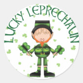 Lucky Leprechaun Runder Aufkleber (Vorderseite)