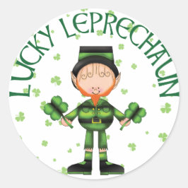 Lucky Leprechaun Runder Aufkleber