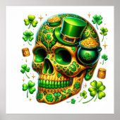 Lucky Leprechaun Skull Poster (Vorne)