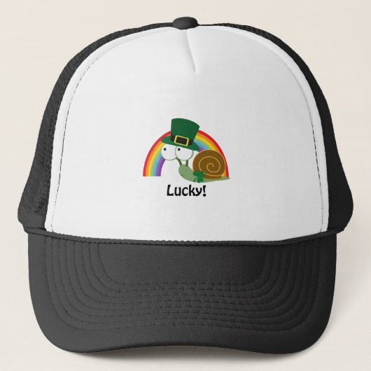 Lucky Leprechaun Snail Truckerkappe (Vorderseite)