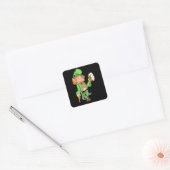 Lucky Leprechaun Square Stickers (Umschlag)