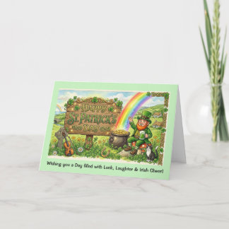 Lucky Leprechaun St Patrick's Day Card Karte