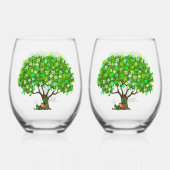 Lucky Leprechaun Stemless Wine Glasses Weinglas Ohne Stiel (Rückseite)
