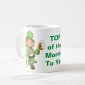 Lucky Leprechaun Top of the Mornin Coffee Tasse (Vorderseite Links)