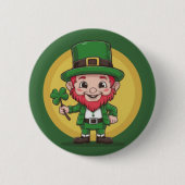 Lucky Leprechaun und Klee Button (Vorderseite)