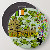 Lucky Leprechaun und seine irische Burg Button (Vorne & Hinten)